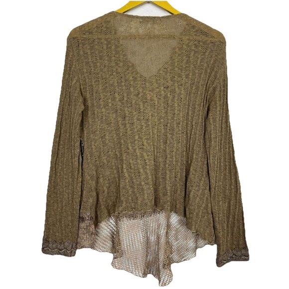 Zeeba Brown Lace Embroidered Floral Top M Forest Fairy Whimsigoth Festival Y2K - Picture 2 of 12